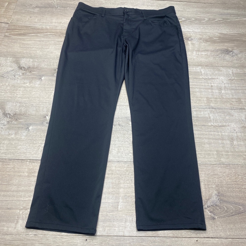 TravisMathew Golf Pants Mens 36 Polyester Black Straight Leg Stretch 13742